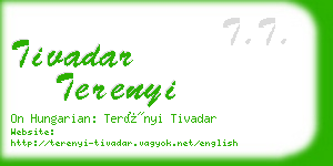 tivadar terenyi business card